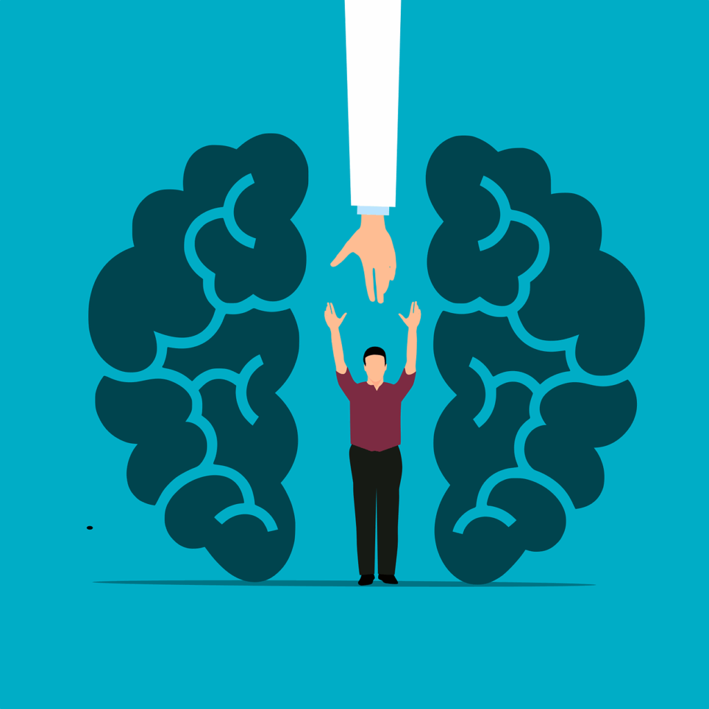 hand reaching to offer support for mental health