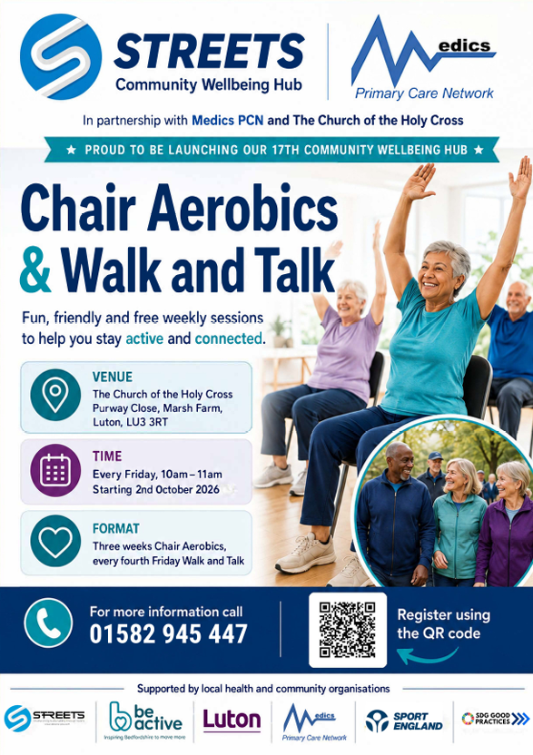 medics pcn and STREETS chair based exercises in luton at church of the holy cross